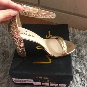 Lulus gold glitter heels